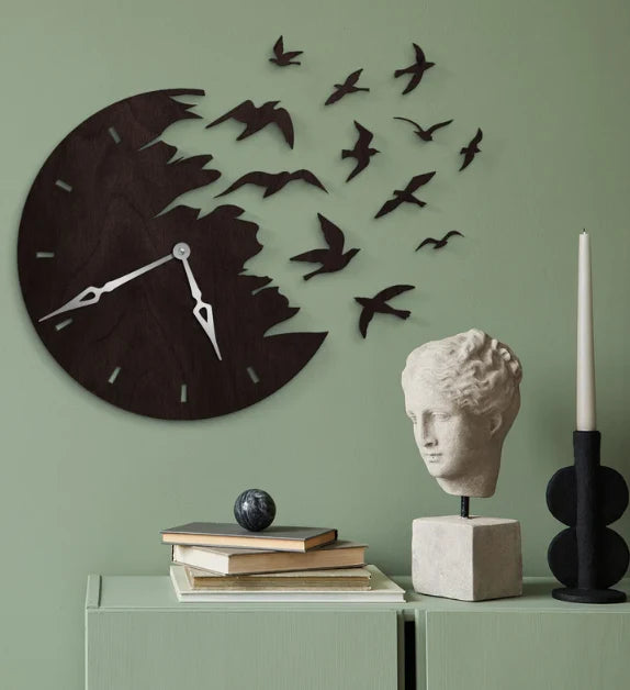 Flying Birds Acrylic Wall Clock – Artistic Silent Wall Décor