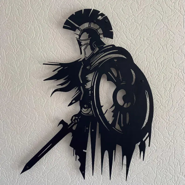 Aegis Sentinel | Spartan Warrior Wall Art | Acrylic & Metal Décor