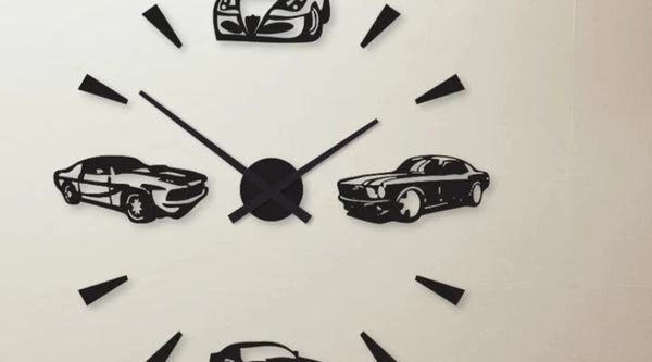 3D Car Digit Wall Clock – Modern Silent Home Décor