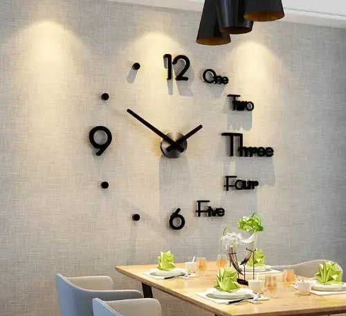 Modern 3D DIY Wall Clock – Large Acrylic Silent Timepiece