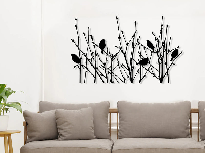 Birds on Branches Wall Art – Nature-Inspired Minimalist Decor for Living Room & Bedroom