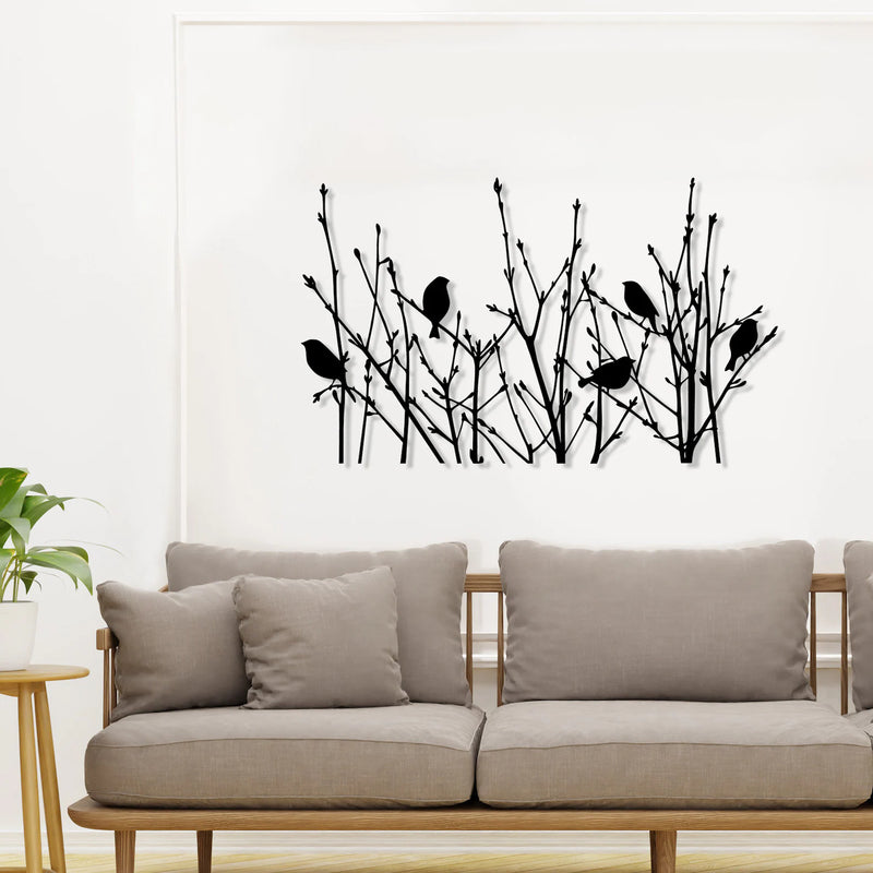 Birds on Branches Wall Art – Nature-Inspired Minimalist Decor for Living Room & Bedroom