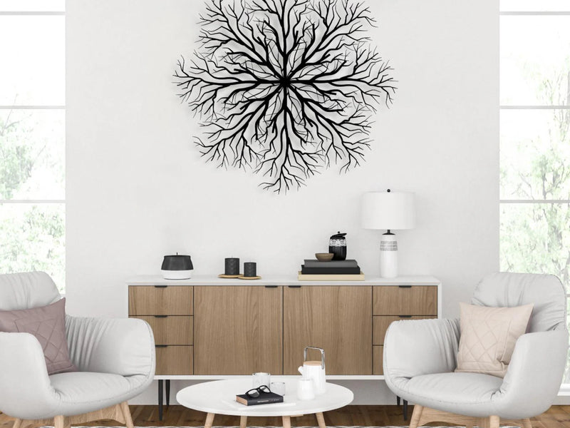 Modern Tree Root Metal Wall Art - Nature-Inspired Minimalist Wall Décor for Home & Office