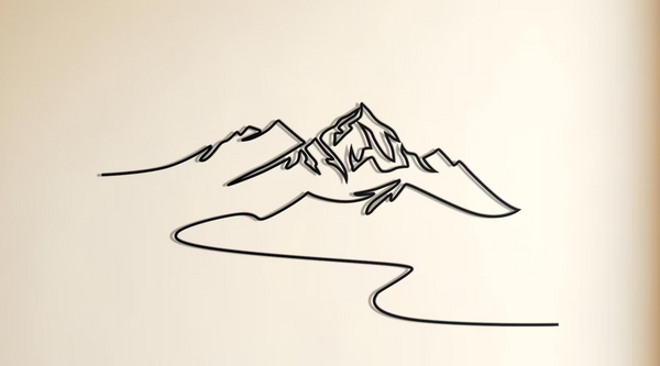 Minimalist Mountain Line Art Wall Décor – Modern Metal Wall Art