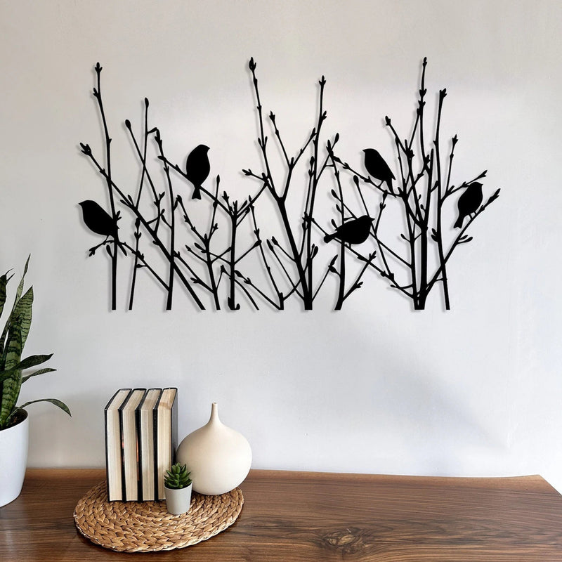 Birds on Branches Wall Art – Nature-Inspired Minimalist Decor for Living Room & Bedroom