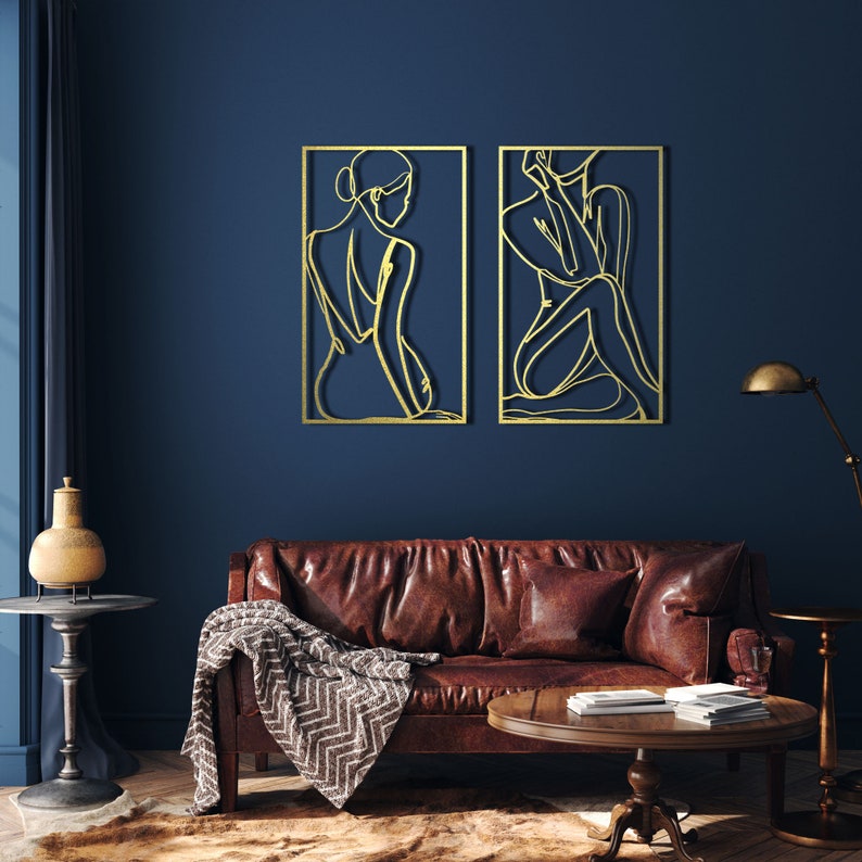 Female Wall Decor Set, Female Body Metal Wall Art