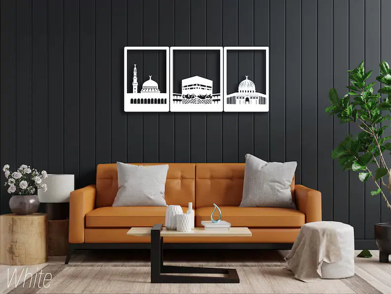 Kaaba & Masjid Al Aqsa Wall Art | Islamic Wall Art | Wood & Acrylic Décor