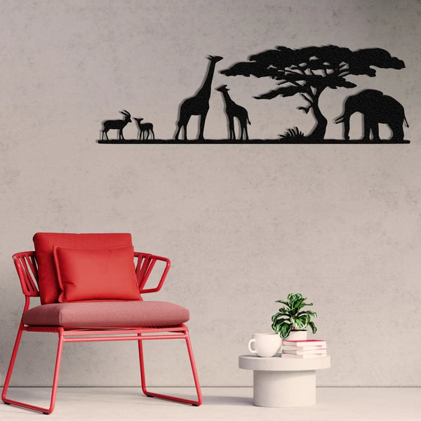 Safari Nursery Decor – African Wild Animal Family Wall Art