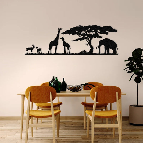 Safari Nursery Decor – African Wild Animal Family Wall Art