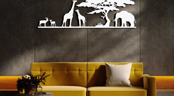 Safari Nursery Decor – African Wild Animal Family Wall Art