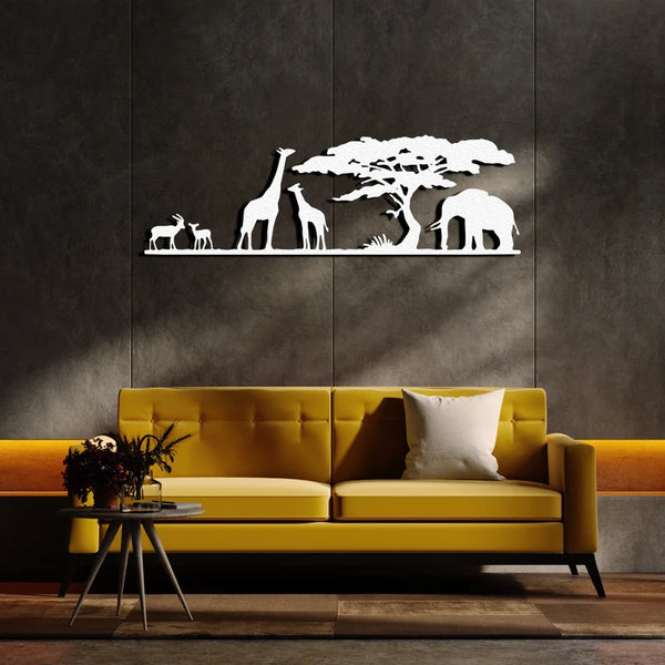 Safari Nursery Decor – African Wild Animal Family Wall Art