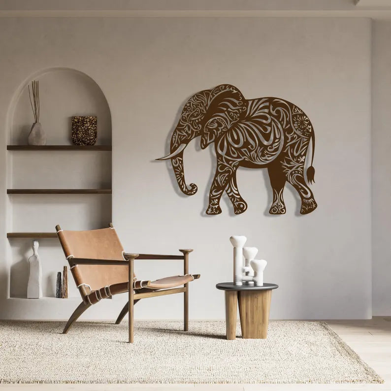 Elephant Wall Art | Wildlife Wall Art | Wood & Acrylic Décor