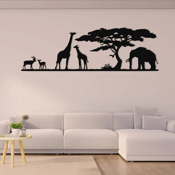 Safari Nursery Decor – African Wild Animal Family Wall Art