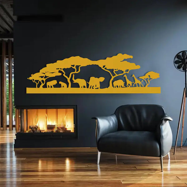 Wildlife Safari Wall Art – African Elephant & Nature Scene Decor