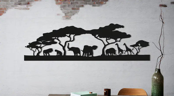 Wildlife Safari Wall Art – African Elephant & Nature Scene Decor