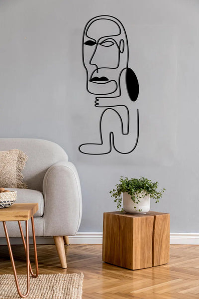 Picasso Linear Wall Art – Minimalist Abstract Face Decor