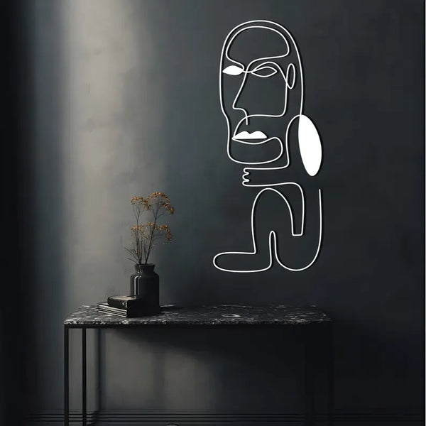 Picasso Linear Wall Art – Minimalist Abstract Face Decor