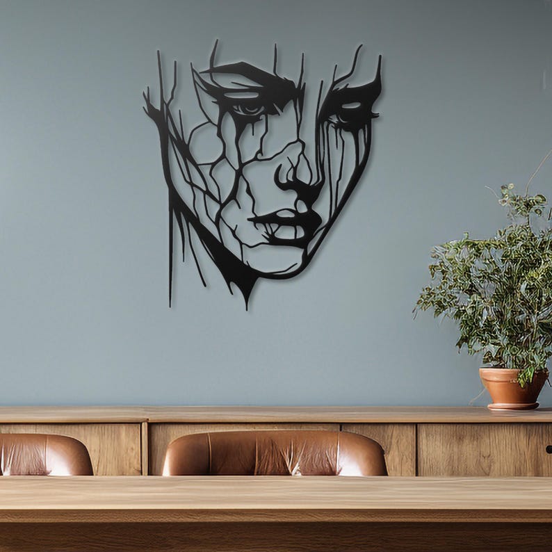Shattered Grace – Abstract Face Acrylic Wall Art