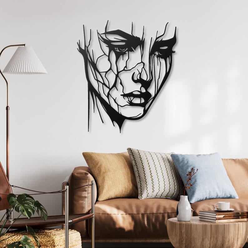 Shattered Grace – Abstract Face Acrylic Wall Art