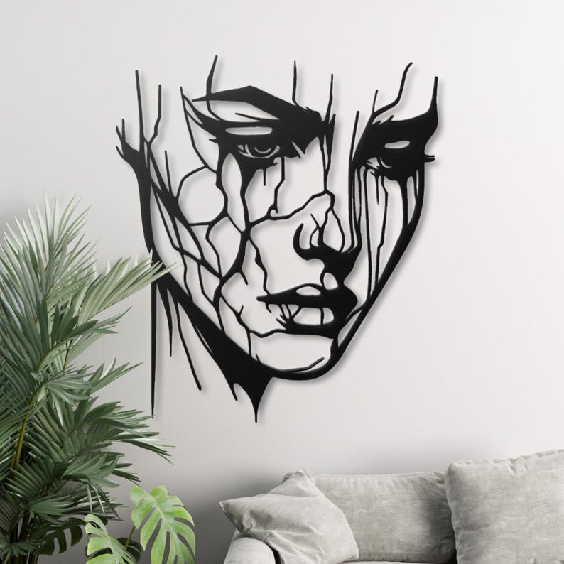 Shattered Grace – Abstract Face Acrylic Wall Art