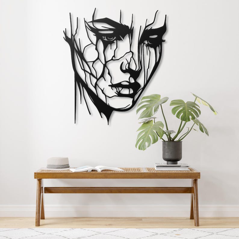Shattered Grace – Abstract Face Acrylic Wall Art