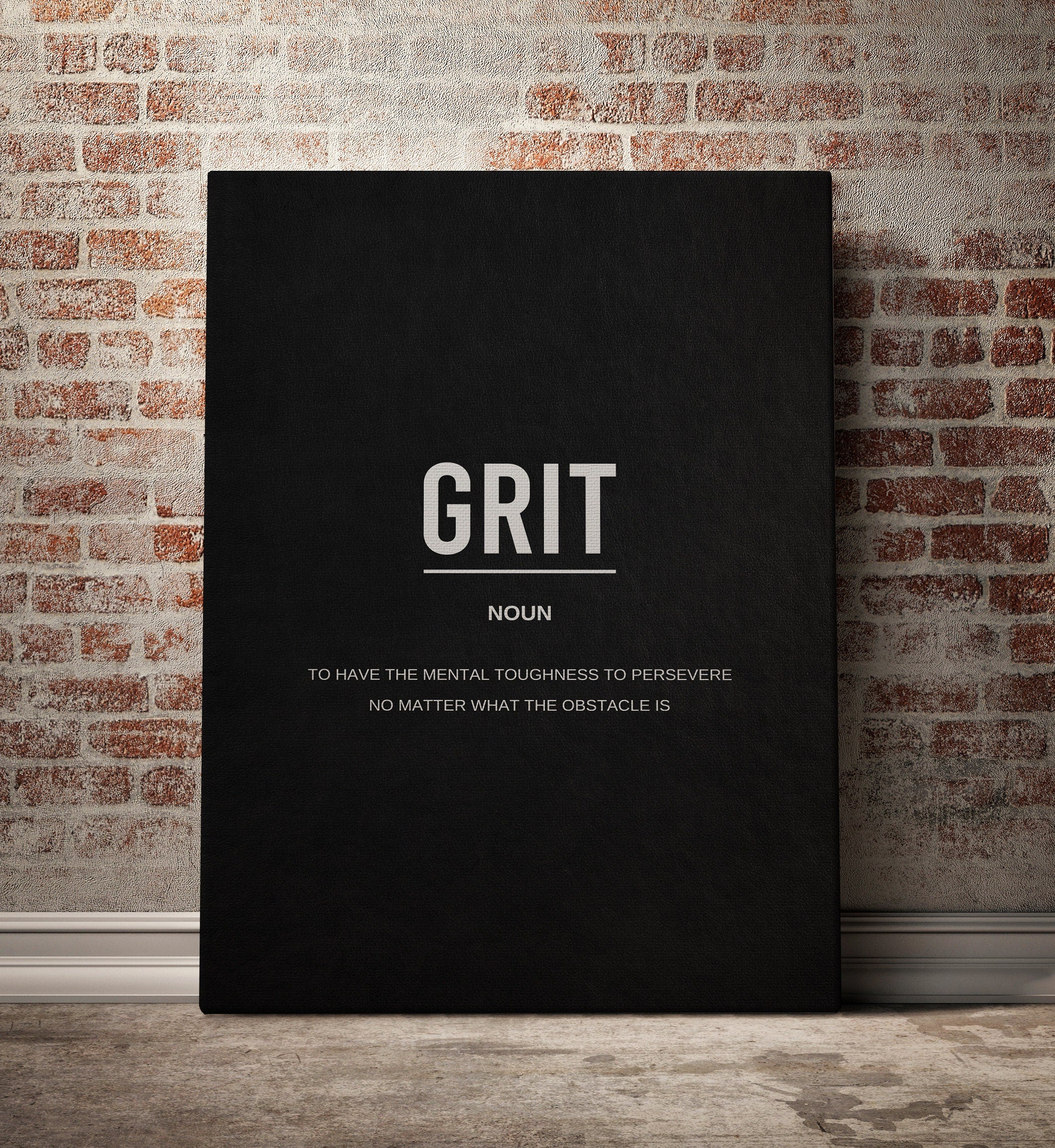 3 Piece Wall Art Canvas Set | Office Decor | Definition Wall Art | Grit Gym Sign | Canvas Prints