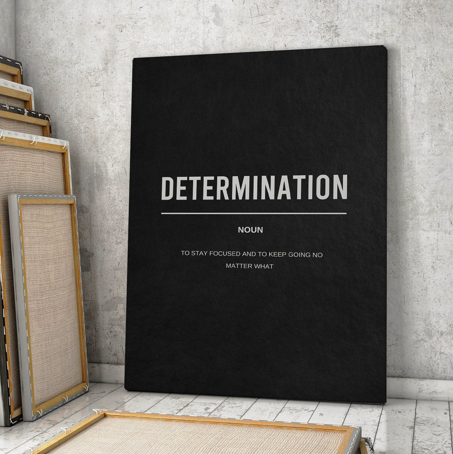 3 Piece Wall Art Canvas Set | Office Decor | Definition Wall Art | Grit Gym Sign | Canvas Prints