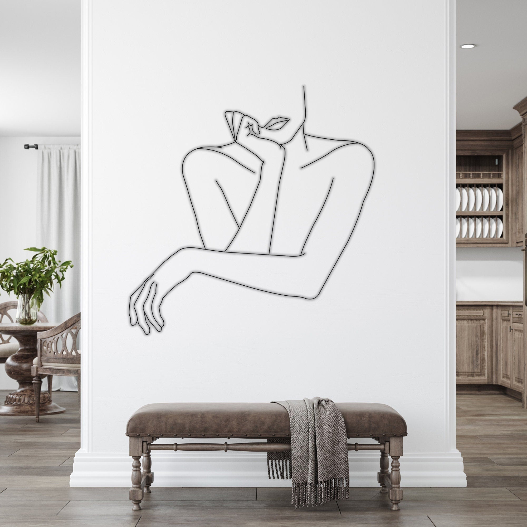 Thinking Woman Metal Wall Decor