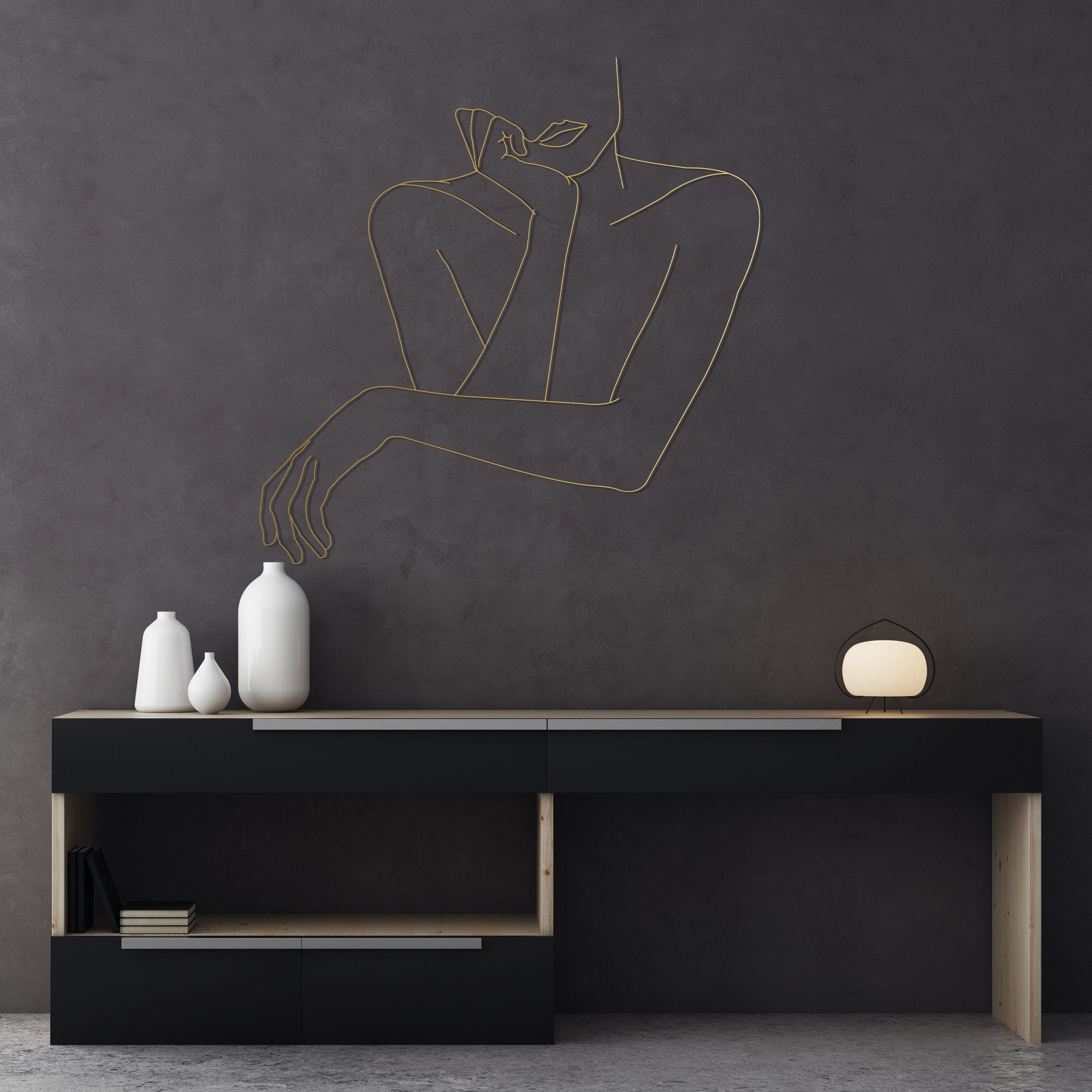 Thinking Woman Metal Wall Decor
