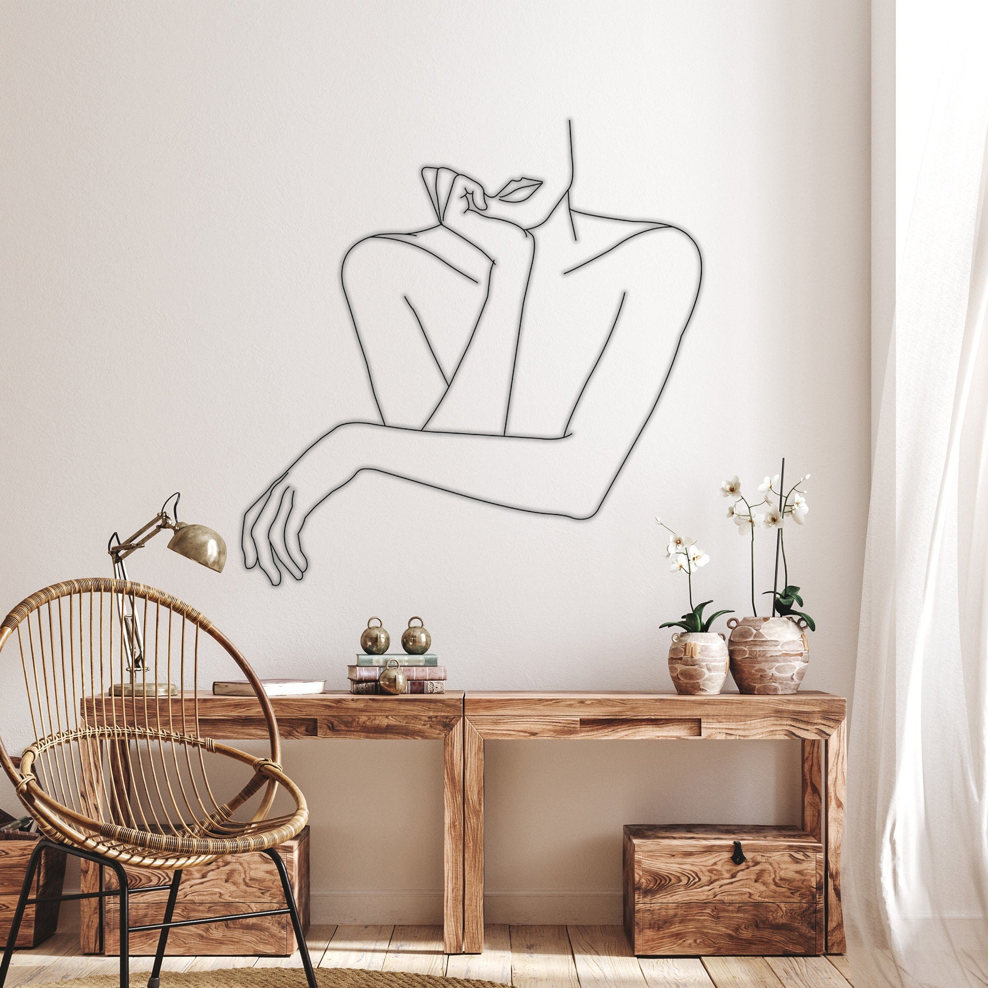 Thinking Woman Metal Wall Decor