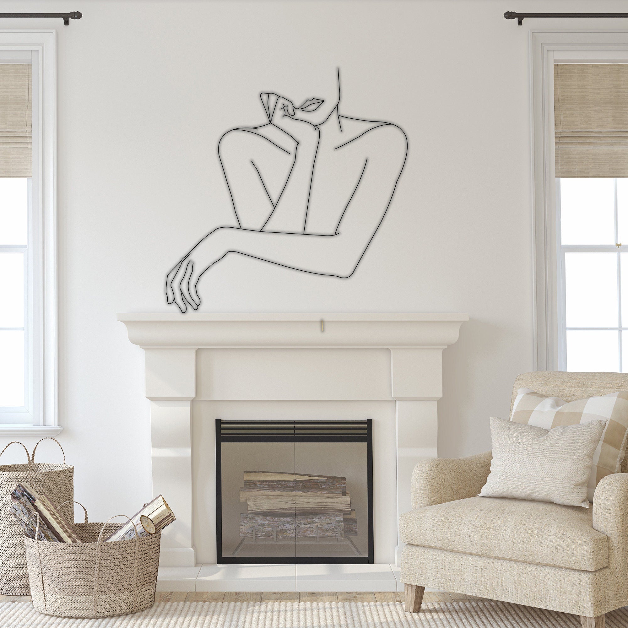 Thinking Woman Metal Wall Decor