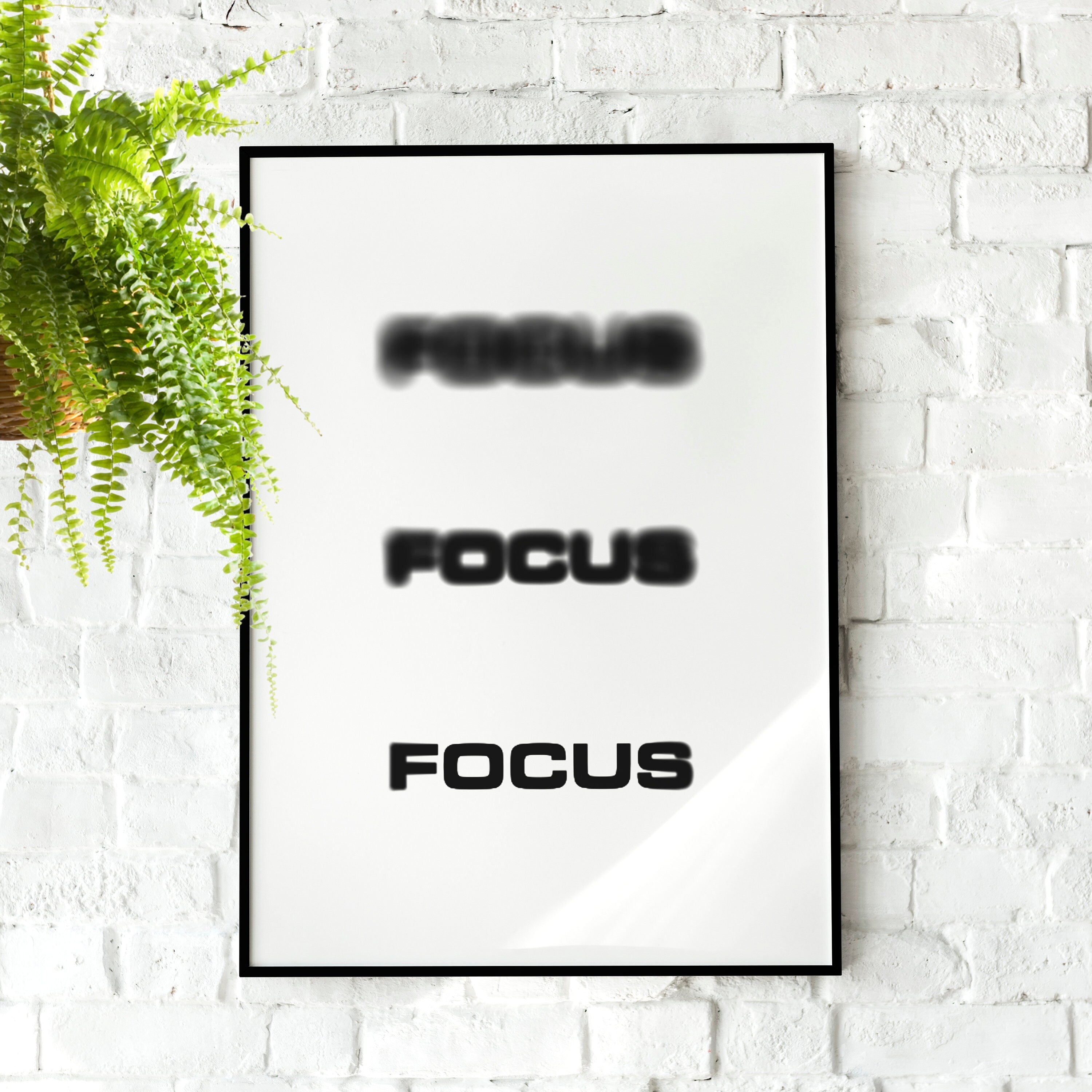 Focus – Minimalist Motivational Wall Art for Office & Gym