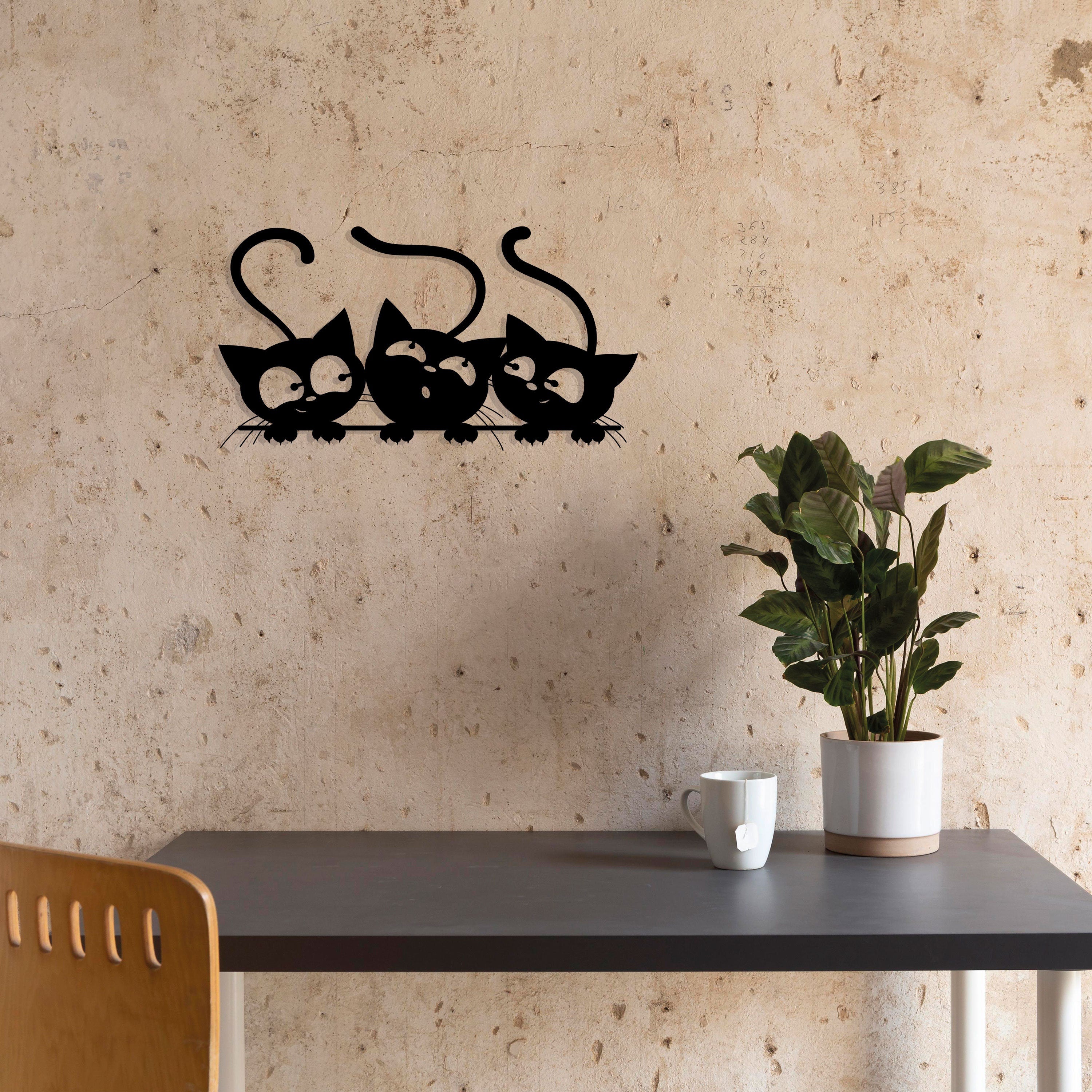 Cats Line Wall Art | Wire Cat Wall Decor | Cat House Sign | Child's Room Wall Accent