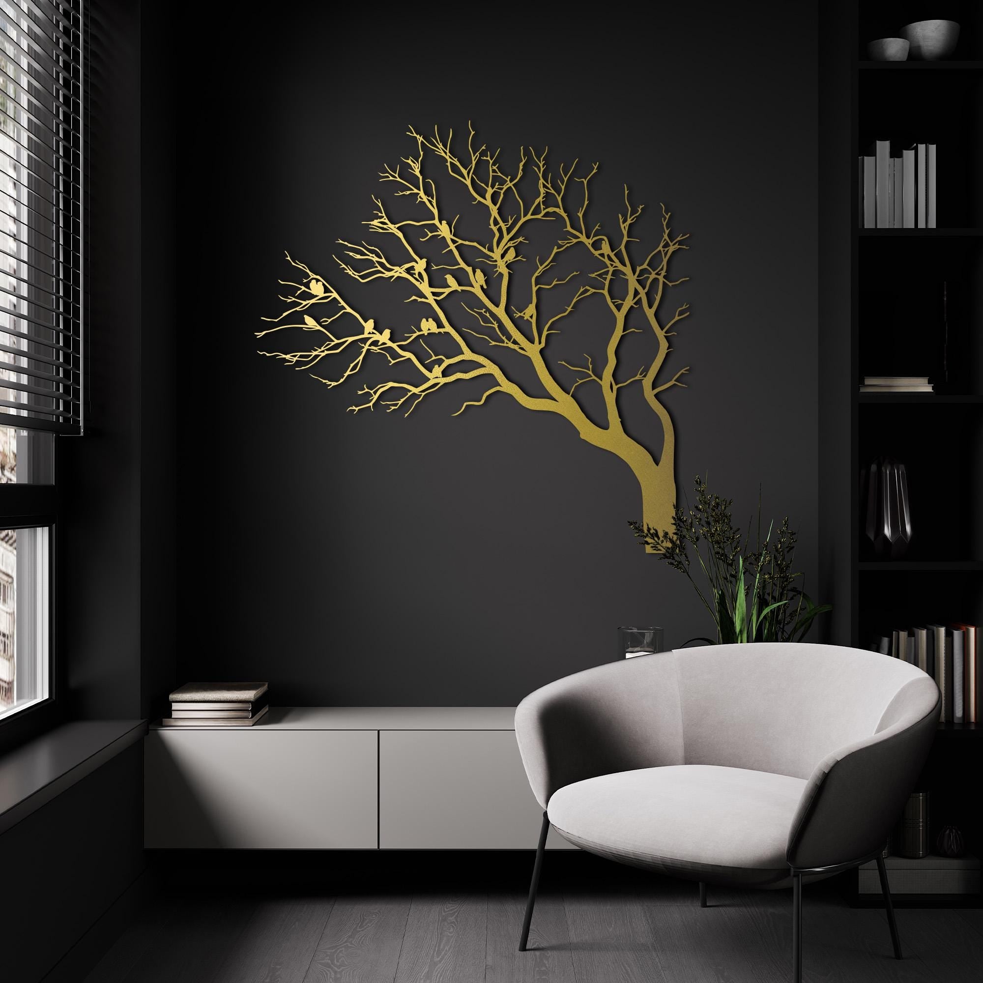 🕊️ Birds on Tree Branch Wall Art | Nature-Inspired Acrylic Decor | Living Room Forest Wall Hanging