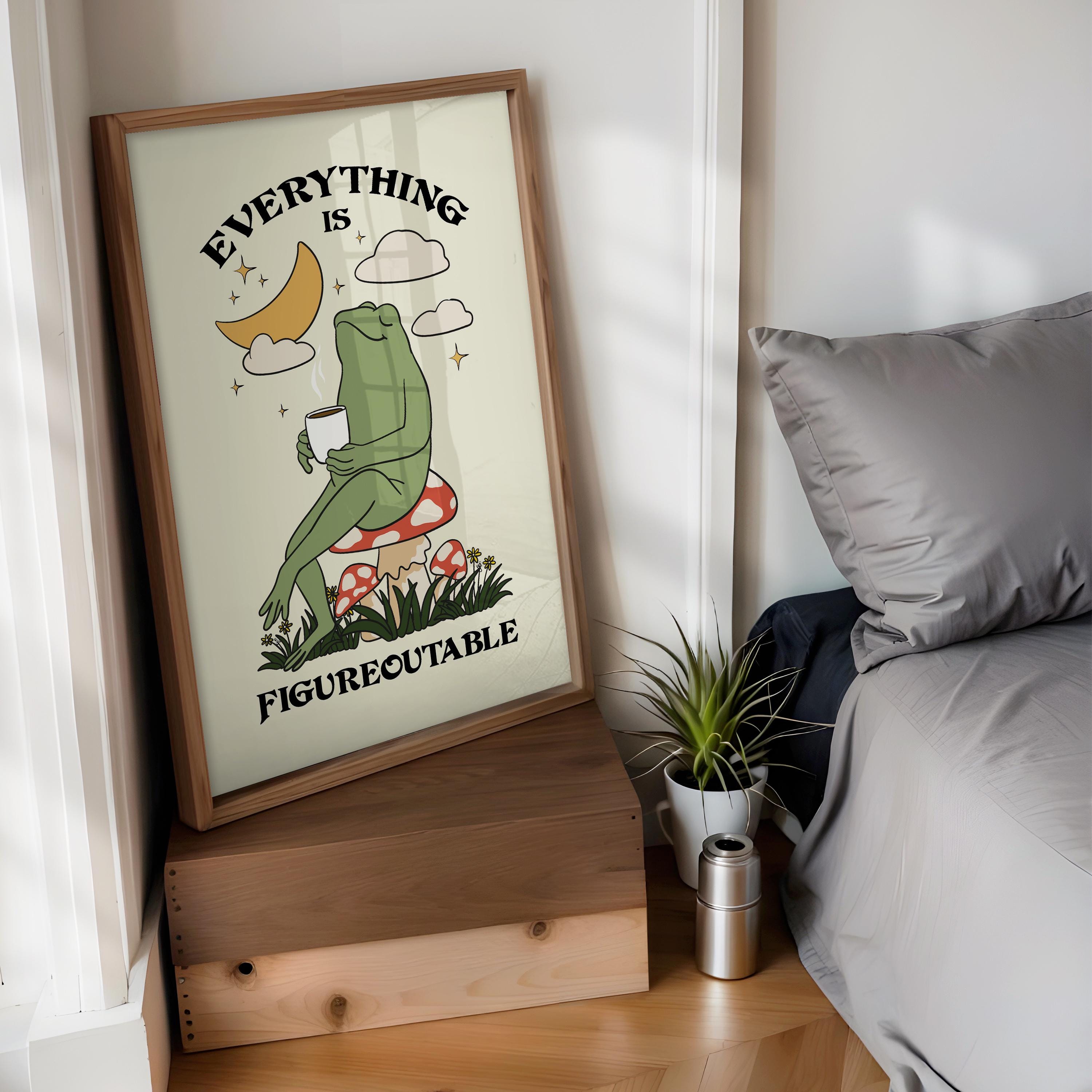 Everything is Figureoutable – Relaxed Frog Inspirational Wall Art