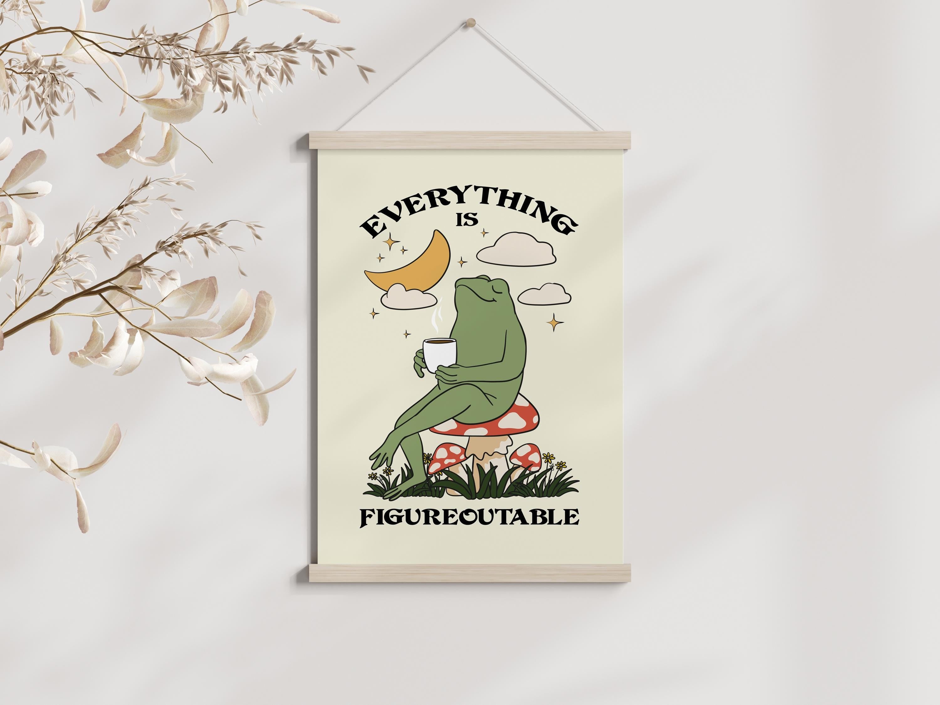 Everything is Figureoutable – Relaxed Frog Inspirational Wall Art