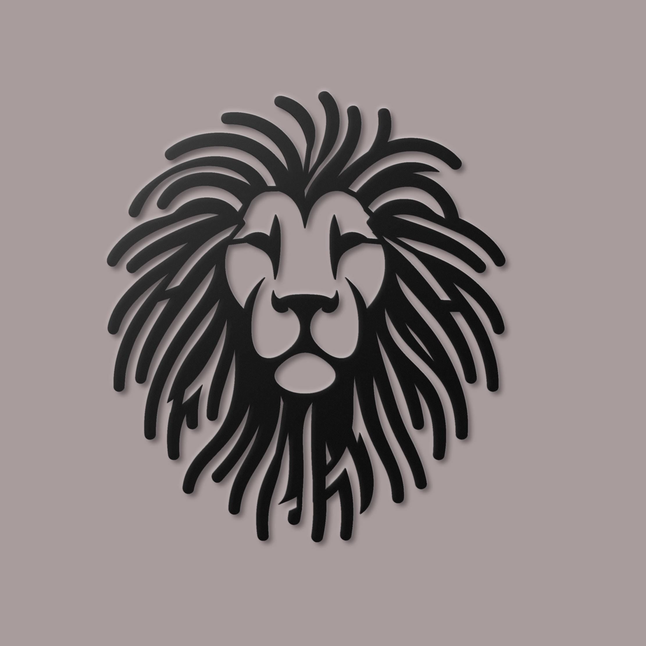 Lion Silhouette Wall Art | Safari Animal Decor | Bold Lion Head Wall Accent