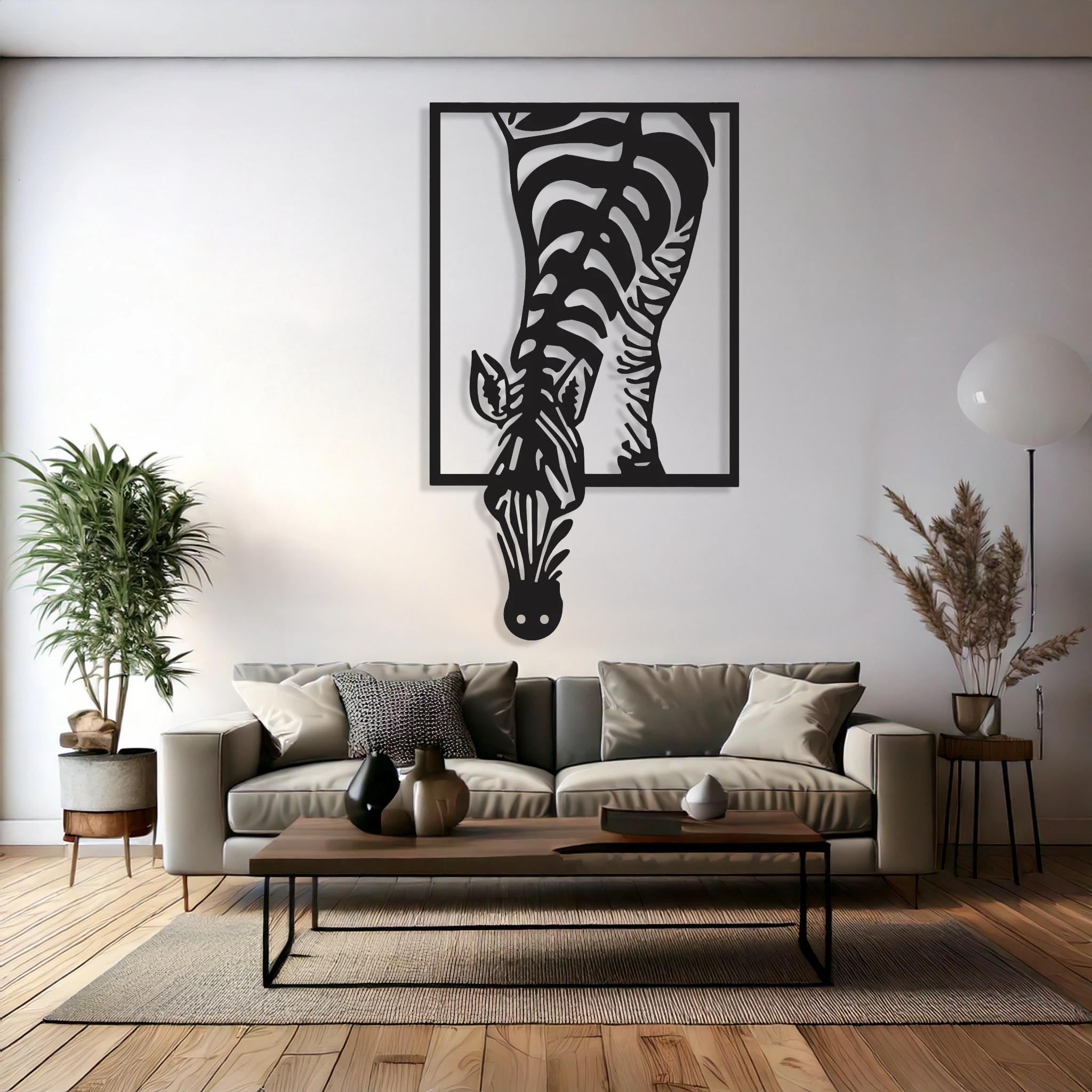 Modern Zebra Wall Art | Geometric Animal Decor | Abstract Wall Hanging | Contemporary Room Accent
