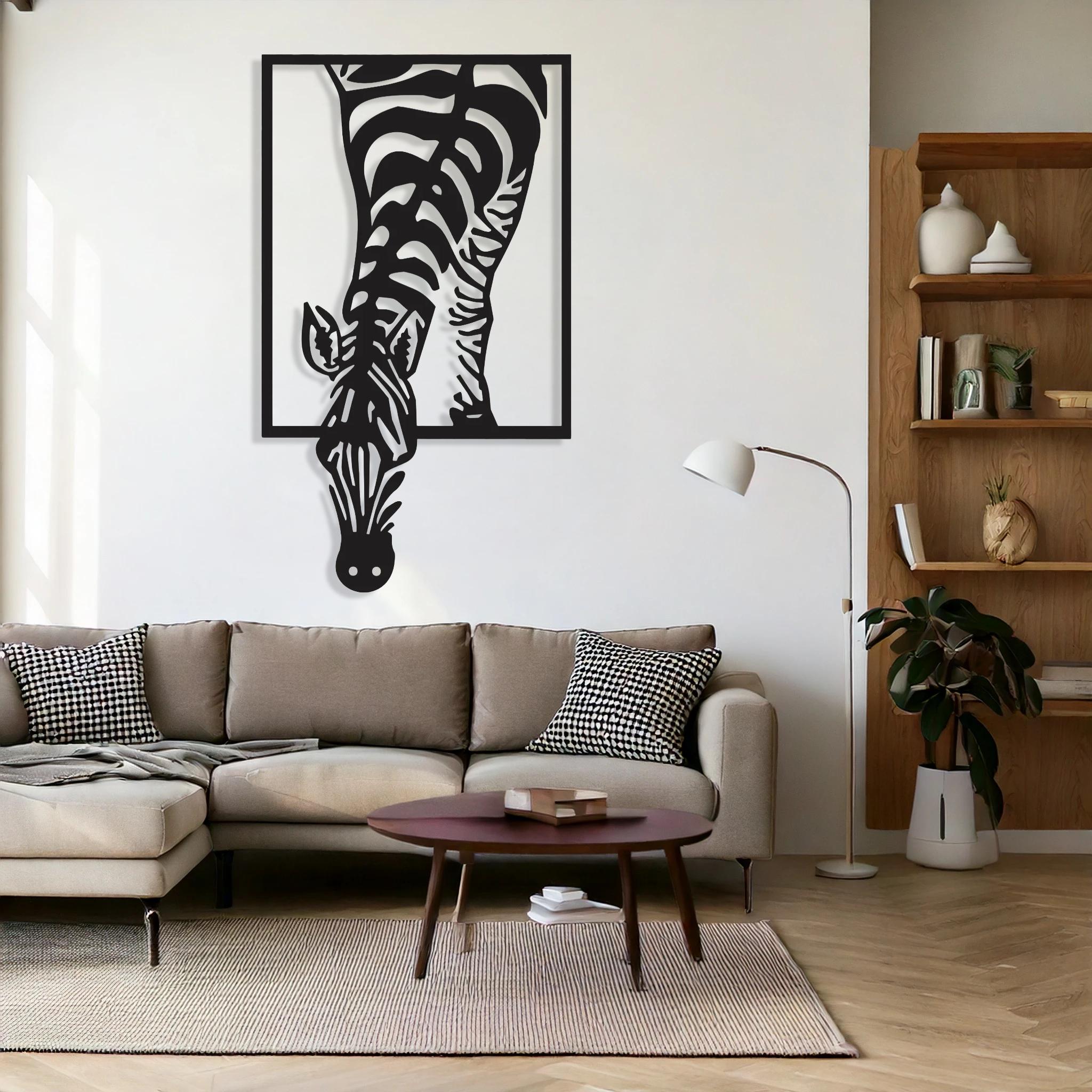 Modern Zebra Wall Art | Geometric Animal Decor | Abstract Wall Hanging | Contemporary Room Accent