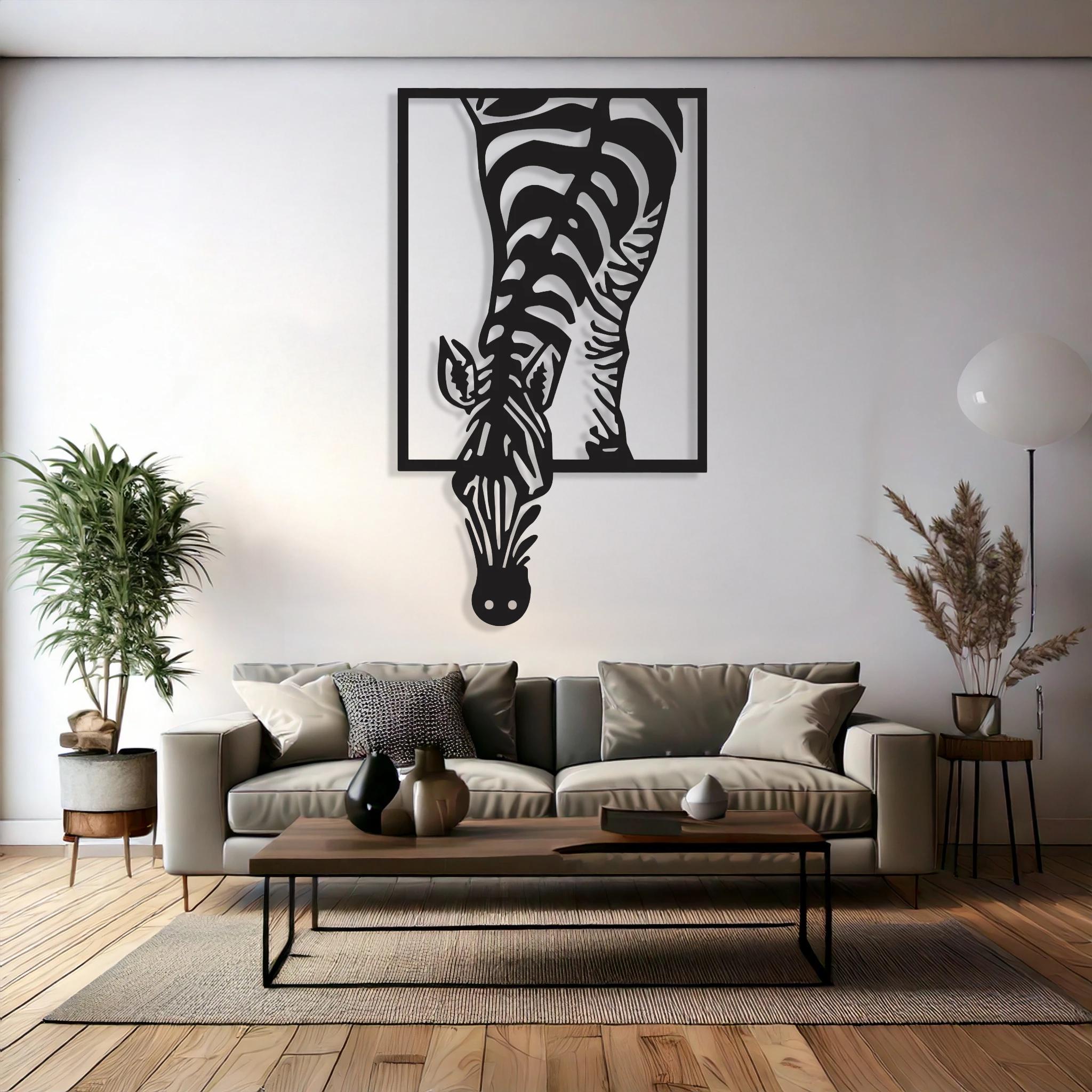 Modern Zebra Wall Art | Geometric Animal Decor | Abstract Wall Hanging | Contemporary Room Accent