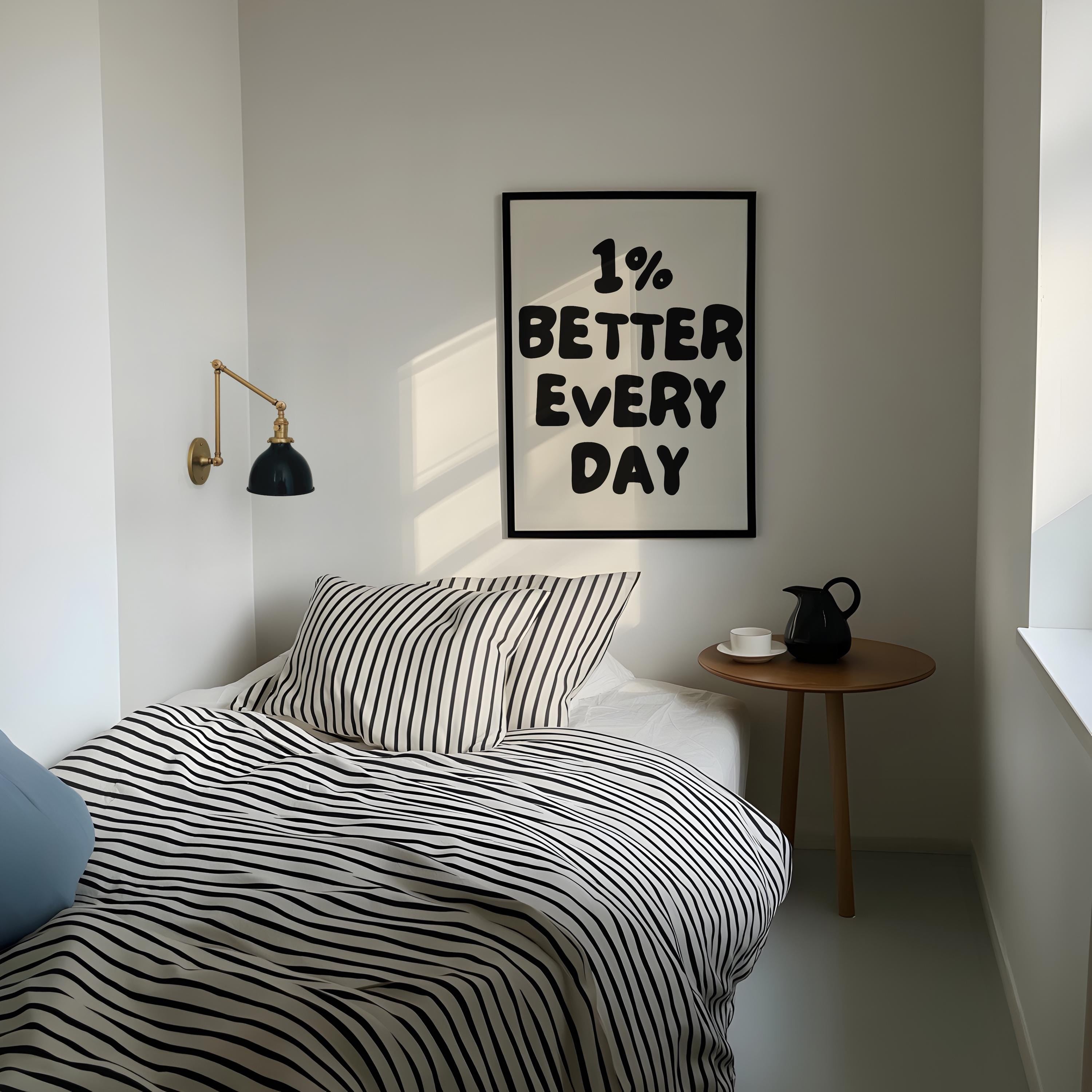 Title: 1% Better Every Day – Motivational Quote Acrylic Wall Art
