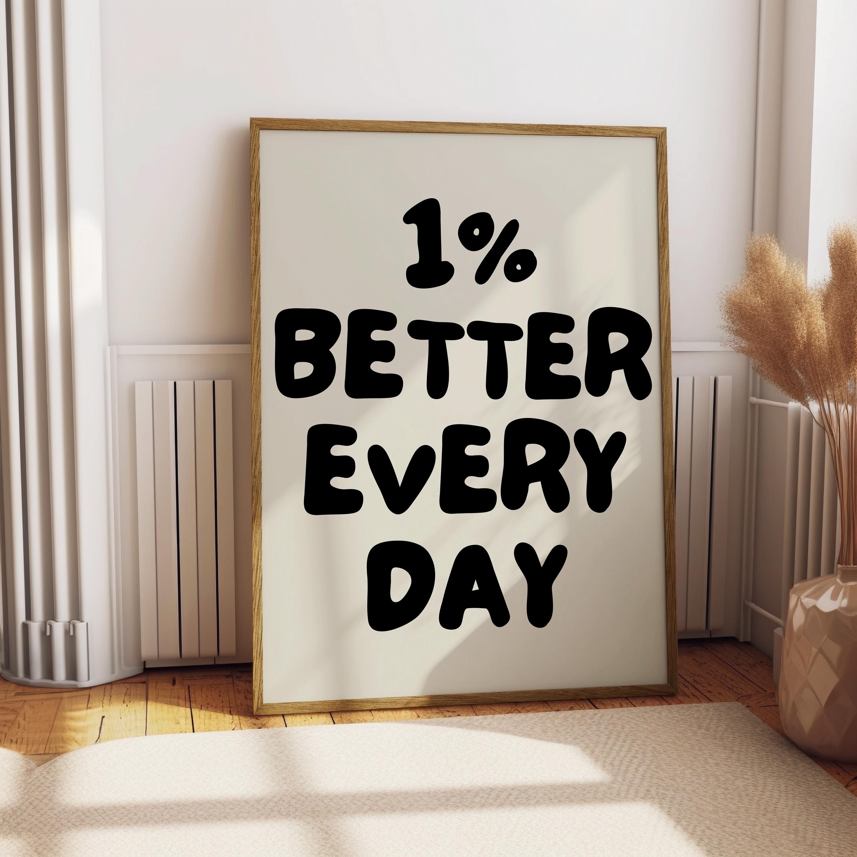 Title: 1% Better Every Day – Motivational Quote Acrylic Wall Art