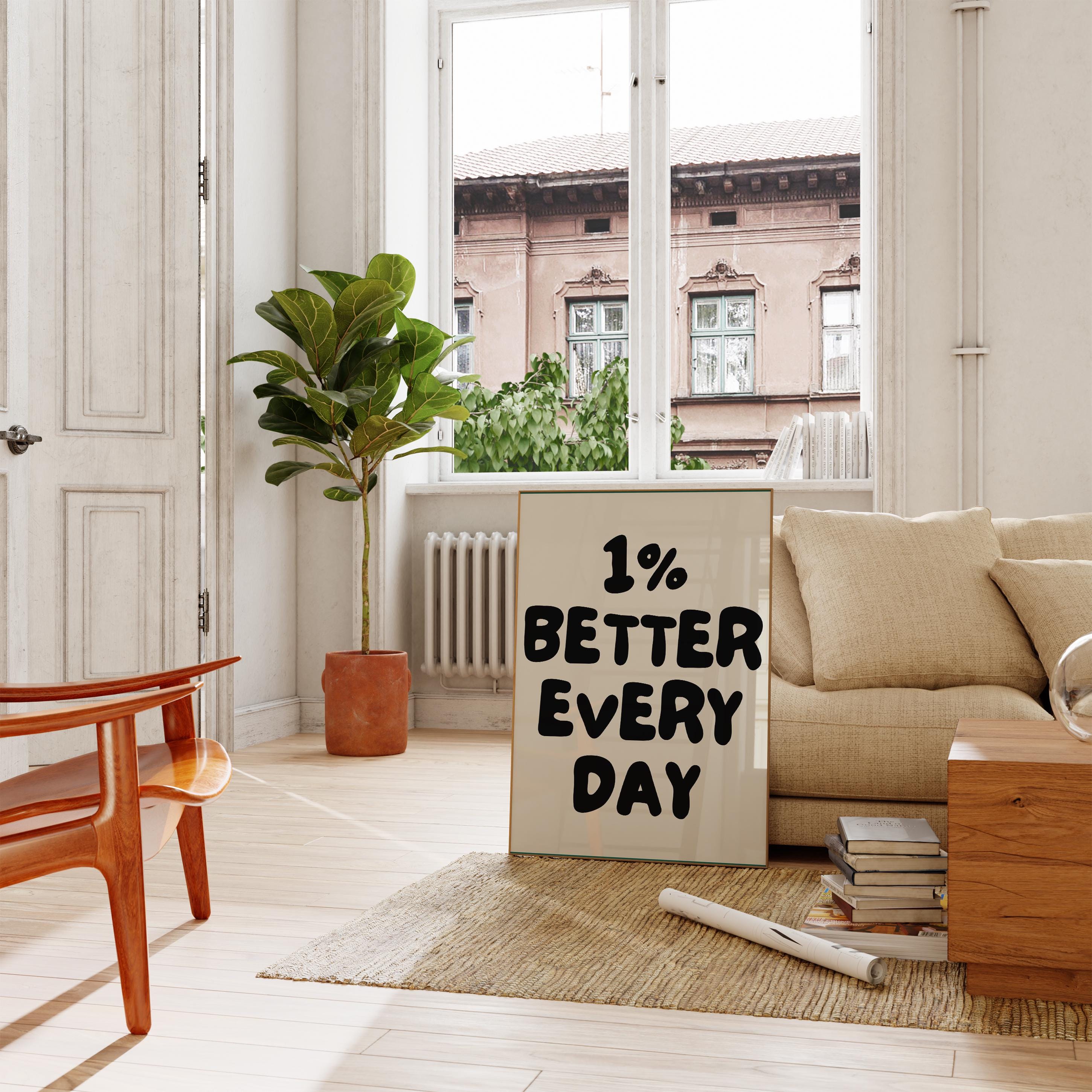 Title: 1% Better Every Day – Motivational Quote Acrylic Wall Art
