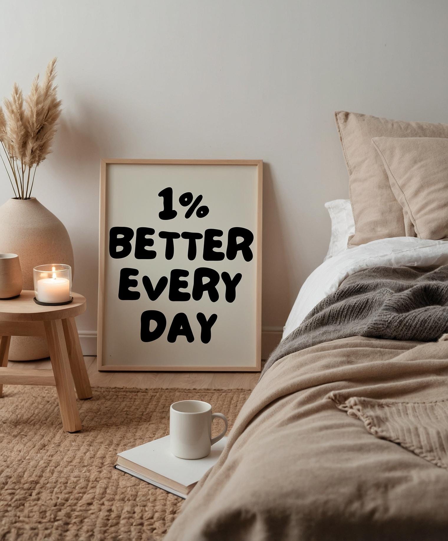 Title: 1% Better Every Day – Motivational Quote Acrylic Wall Art