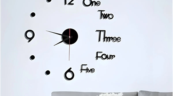 Modern 3D DIY Wall Clock – Large Acrylic Silent Timepiece