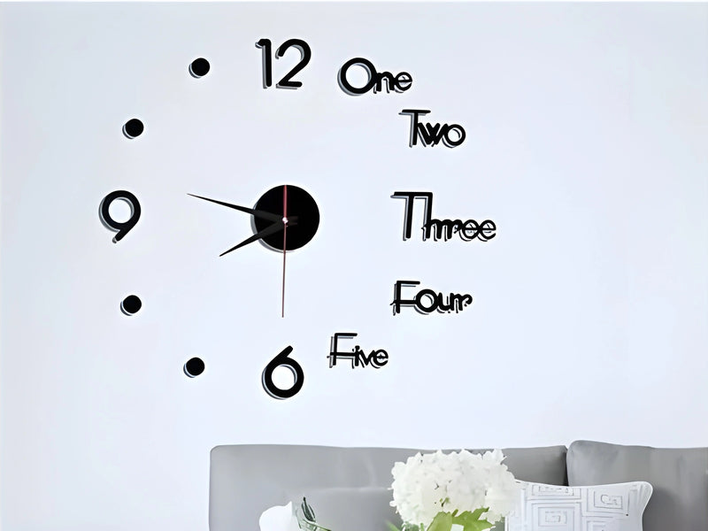 Modern 3D DIY Wall Clock – Large Acrylic Silent Timepiece