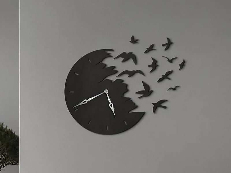 Flying Birds Acrylic Wall Clock – Artistic Silent Wall Décor